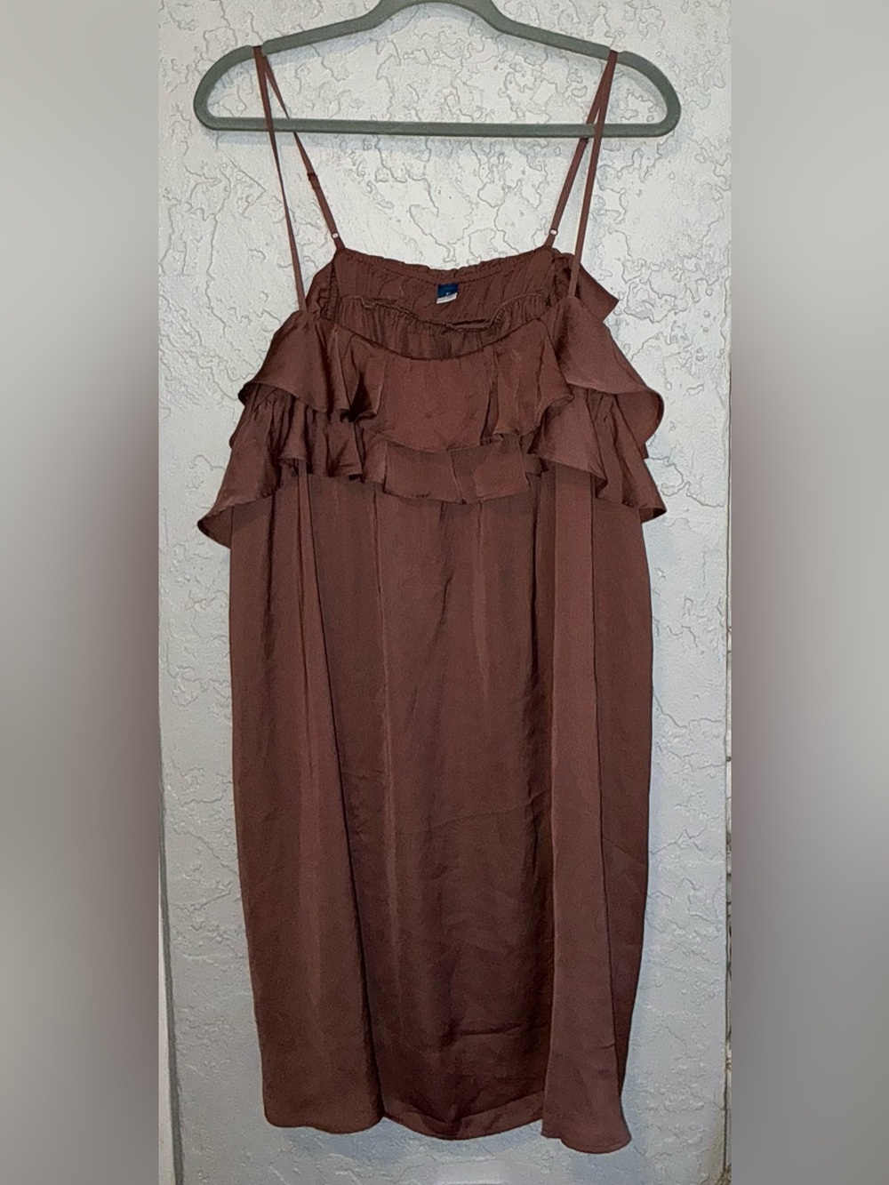 Old Navy Brown Ruffle Top Slip Dress